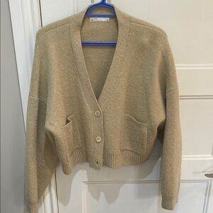 Women's Tan Cardigan Sweater